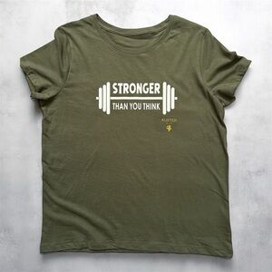 Women’s Large Olive Green Graphic T-Shirt Fitted